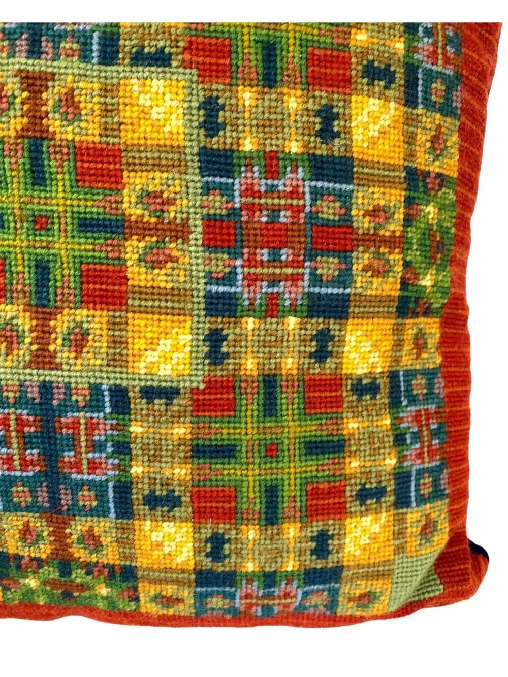 Needlepoint Pillow Michaelian Home Wool Abstract Native American South West RARE - Picture 6 of 8